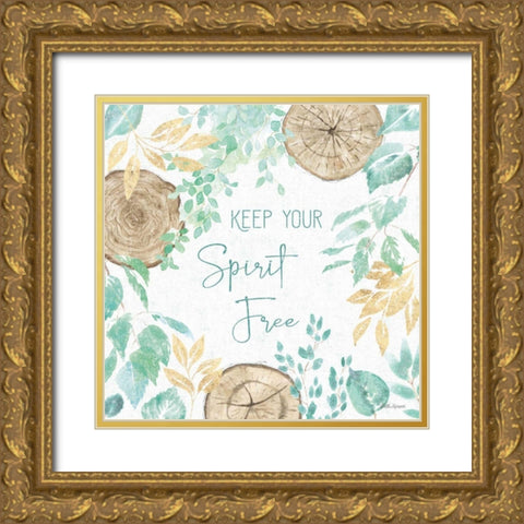 Natures Leaves V Gold Ornate Wood Framed Art Print with Double Matting by Grove, Beth