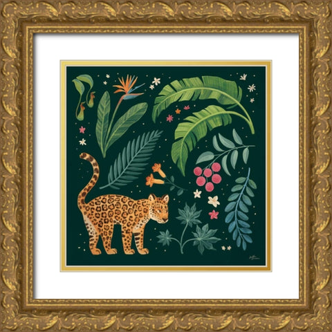 Jungle Love IV Gold Ornate Wood Framed Art Print with Double Matting by Penner, Janelle
