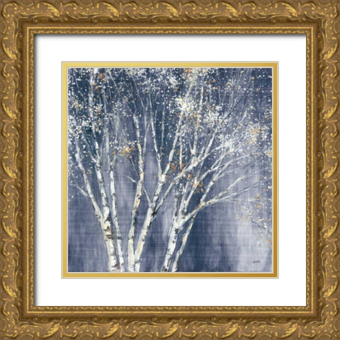 Navy Blue Birch Flipped Gold Ornate Wood Framed Art Print with Double Matting by Purinton, Julia