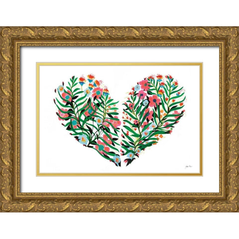 Hidden Heart Gold Ornate Wood Framed Art Print with Double Matting by Davis, Joan E.