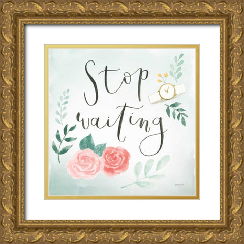 Chase Dreams II Green Gold Ornate Wood Framed Art Print with Double Matting by Jackson, Jenaya