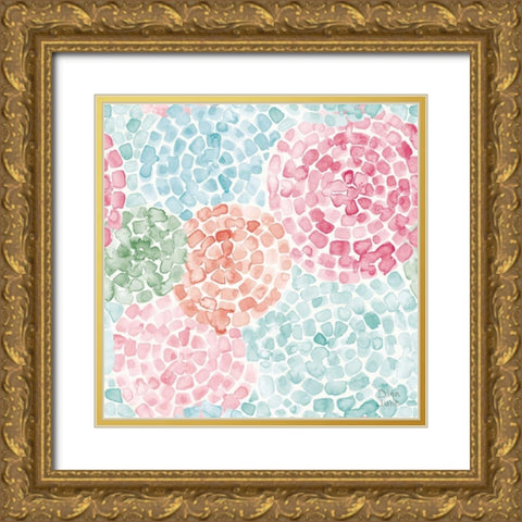 Boho Ride Pattern IVA Gold Ornate Wood Framed Art Print with Double Matting by June, Dina