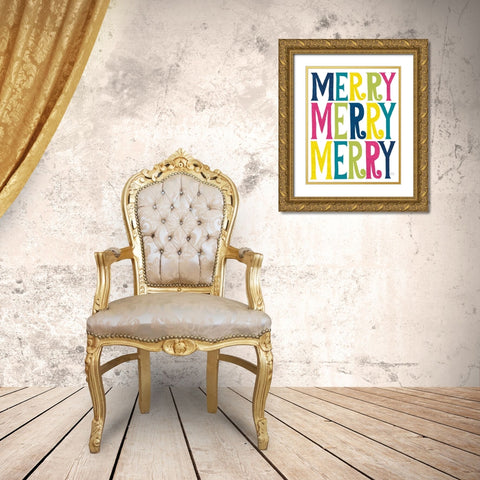 Holiday on Wheels XI Bright Gold Ornate Wood Framed Art Print with Double Matting by Mullan, Michael