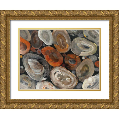 Autumn Rocks Gold Ornate Wood Framed Art Print with Double Matting by Hristova, Albena