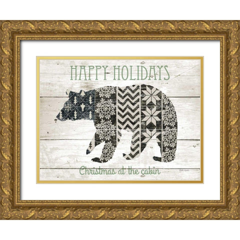 Nordic Holiday II Neutral Gold Ornate Wood Framed Art Print with Double Matting by Grove, Beth