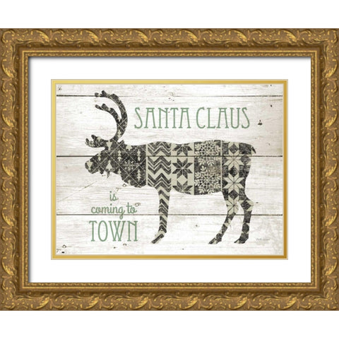 Nordic Holiday IV Neutral Gold Ornate Wood Framed Art Print with Double Matting by Grove, Beth
