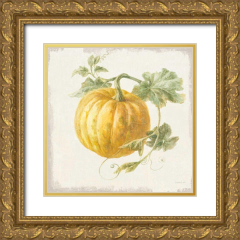 Floursack Autumn V v2 Gold Ornate Wood Framed Art Print with Double Matting by Nai, Danhui