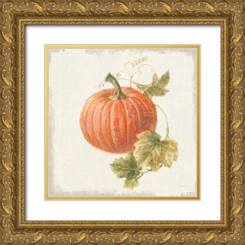 Floursack Autumn VIII v2 Gold Ornate Wood Framed Art Print with Double Matting by Nai, Danhui