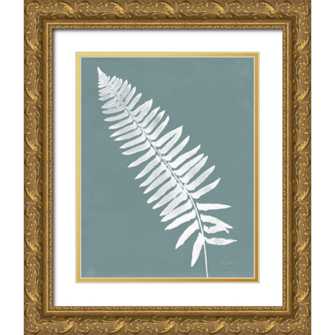 Nature by the Lake Ferns IV Gray Mist Crop Gold Ornate Wood Framed Art Print with Double Matting by Rhue, Piper