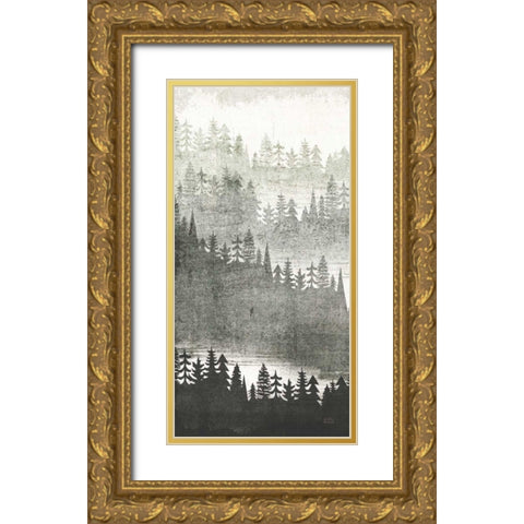 Mountainscape Silver Panel I Gold Ornate Wood Framed Art Print with Double Matting by Mullan, Michael