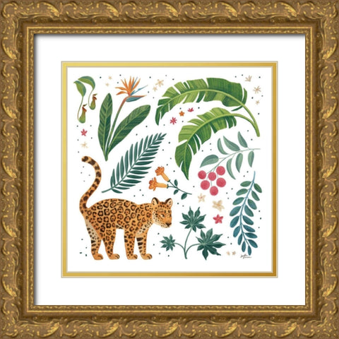 Jungle Love IV White Gold Ornate Wood Framed Art Print with Double Matting by Penner, Janelle