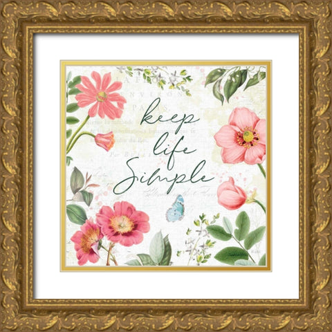 Studio Botanicals IV Green Gold Ornate Wood Framed Art Print with Double Matting by Pertiet, Katie