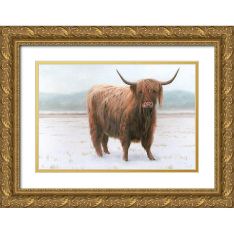 King of the Highland Fields Gold Ornate Wood Framed Art Print with Double Matting by Wiens, James