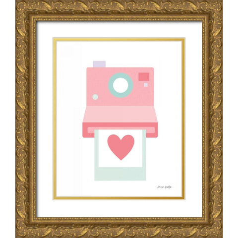 Polaroid Camera Gold Ornate Wood Framed Art Print with Double Matting by Kelle, Ann