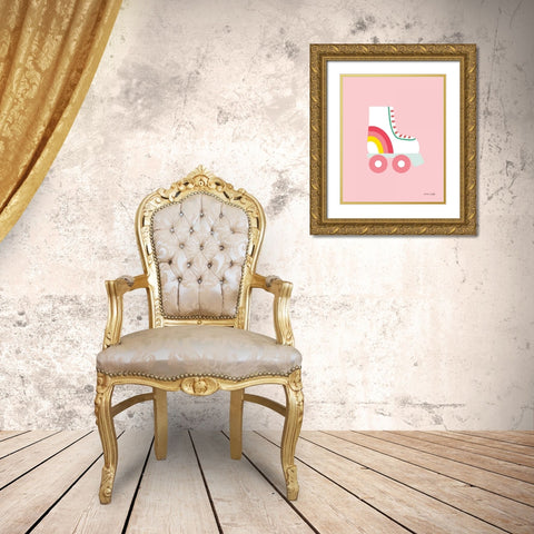 Rollerskate Gold Ornate Wood Framed Art Print with Double Matting by Kelle, Ann