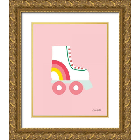 Rollerskate Gold Ornate Wood Framed Art Print with Double Matting by Kelle, Ann