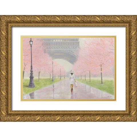 Printemps a Paris I Gold Ornate Wood Framed Art Print with Double Matting by Fabiano, Marco