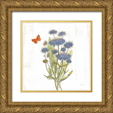 White Barn Flowers IX Sq Gold Ornate Wood Framed Art Print with Double Matting by Schlabach, Sue