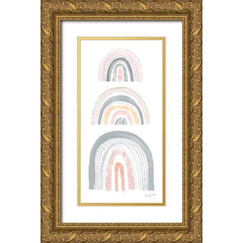 Boho Rainbow V Gold Ornate Wood Framed Art Print with Double Matting by Prahl, Courtney