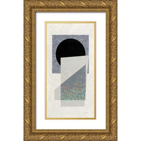 Full Moon I v2 Panel Gold Ornate Wood Framed Art Print with Double Matting by Schick, Mike