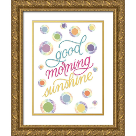 Boho Nursery V Rainbow Crop Gold Ornate Wood Framed Art Print with Double Matting by Thorns, Becky