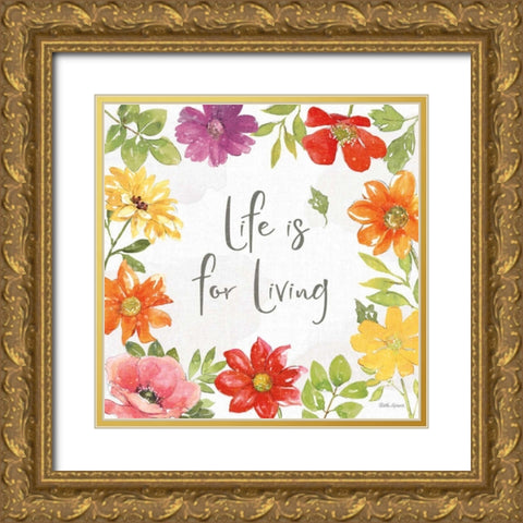 Farmhouse Floral II Gold Ornate Wood Framed Art Print with Double Matting by Grove, Beth