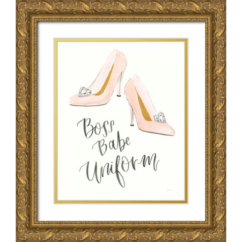 Boss Babe III Gold Ornate Wood Framed Art Print with Double Matting by Jackson, Jenaya