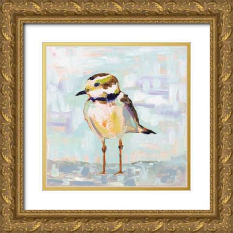 Coastal Plover II Neutral Gold Ornate Wood Framed Art Print with Double Matting by Vertentes, Jeanette
