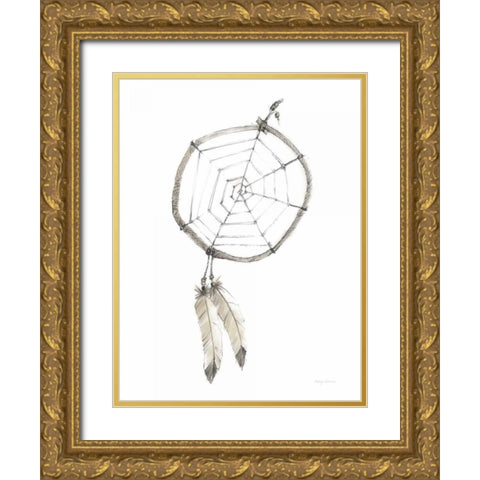Indian Dream Catcher Neutral Crop Gold Ornate Wood Framed Art Print with Double Matting by Tillmon, Avery