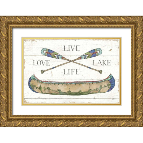 Lake Sketches III Color Gold Ornate Wood Framed Art Print with Double Matting by Brissonnet, Daphne
