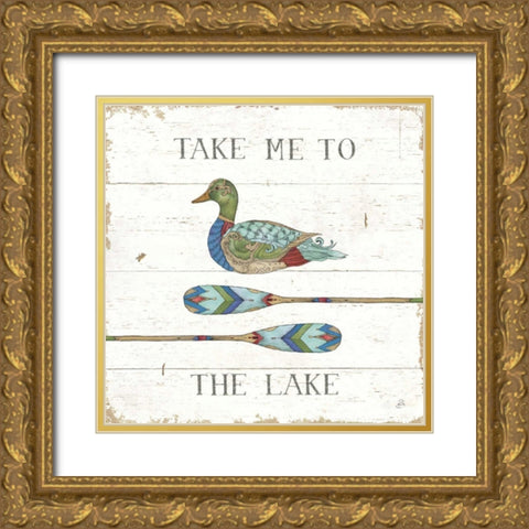 Lake Sketches VII Color Gold Ornate Wood Framed Art Print with Double Matting by Brissonnet, Daphne