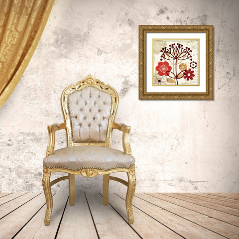 Floral Pop II Gold Ornate Wood Framed Art Print with Double Matting by Mullan, Michael