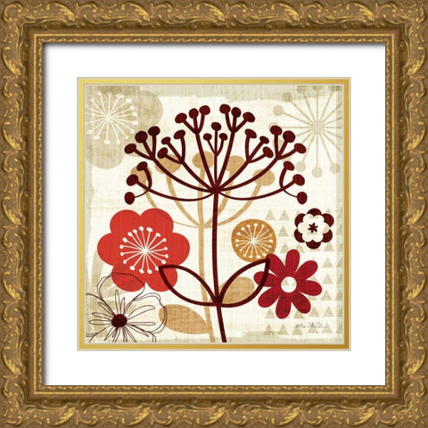Floral Pop II Gold Ornate Wood Framed Art Print with Double Matting by Mullan, Michael