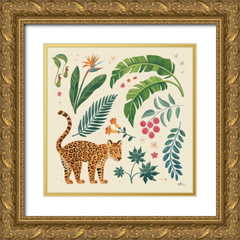 Jungle Love IV Cream Gold Ornate Wood Framed Art Print with Double Matting by Penner, Janelle