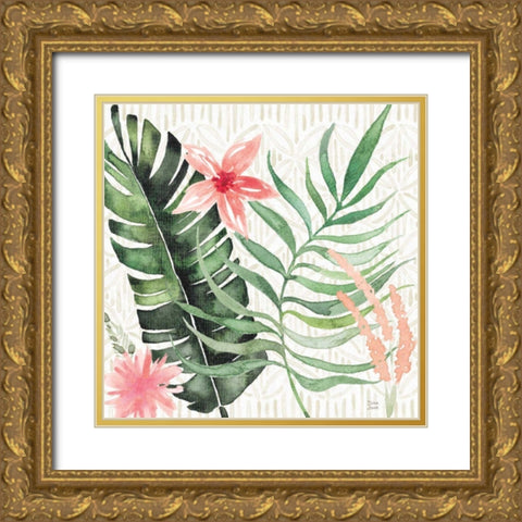 Paradise Petals II Gold Ornate Wood Framed Art Print with Double Matting by June, Dina