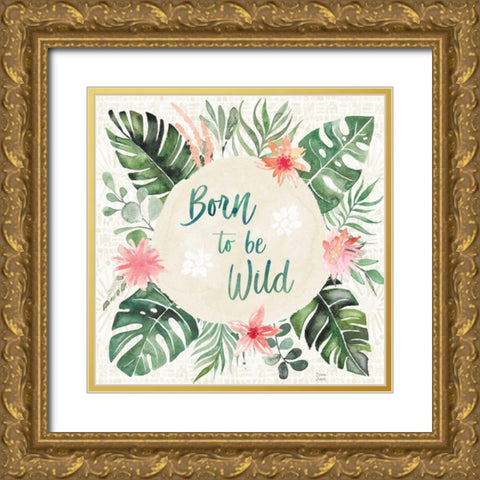 Paradise Petals IV Gold Ornate Wood Framed Art Print with Double Matting by June, Dina