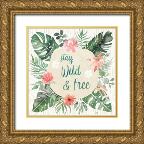 Paradise Petals V Gold Ornate Wood Framed Art Print with Double Matting by June, Dina