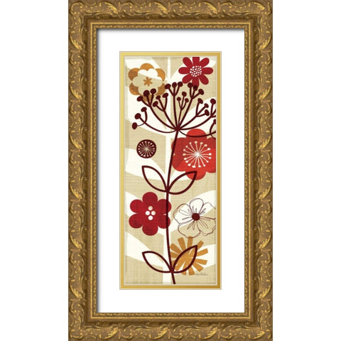 Floral Pop Panel II Gold Ornate Wood Framed Art Print with Double Matting by Mullan, Michael
