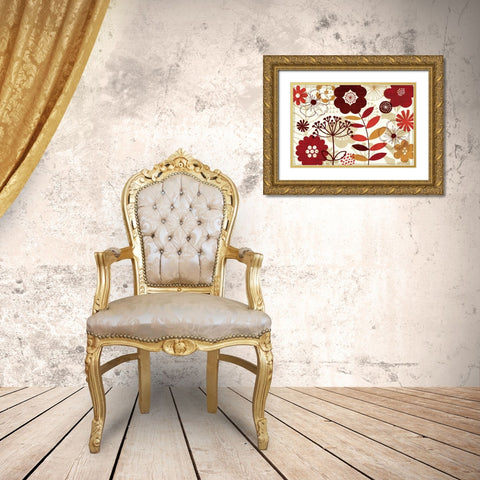 Floral Pop I Gold Ornate Wood Framed Art Print with Double Matting by Mullan, Michael