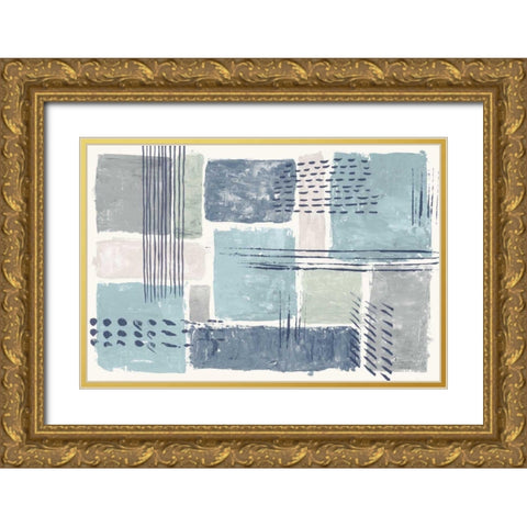 Between the Lines I Cool Gold Ornate Wood Framed Art Print with Double Matting by Adams, Sarah