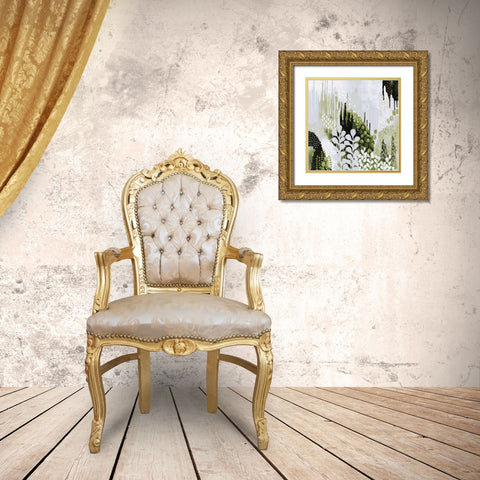 BW Forest II with Green Gold Ornate Wood Framed Art Print with Double Matting by Ferguson, Kathy