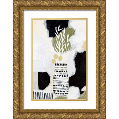 Tribal Still Life BWG Gold Ornate Wood Framed Art Print with Double Matting by Mack, Lynn