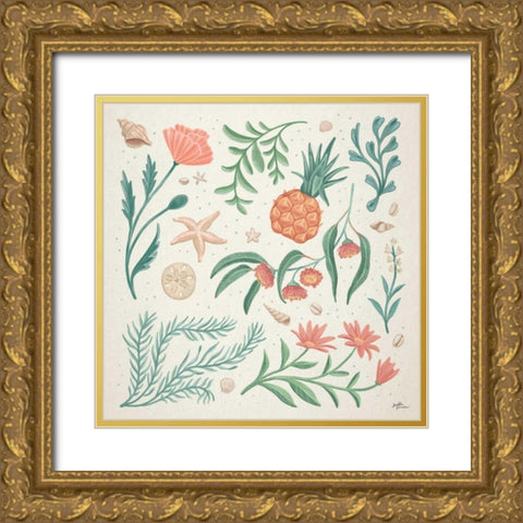 Seaside Botanical III Gold Ornate Wood Framed Art Print with Double Matting by Penner, Janelle