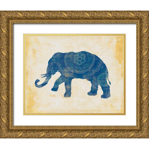 Raja Elephant II Gold Ornate Wood Framed Art Print with Double Matting by Schlabach, Sue