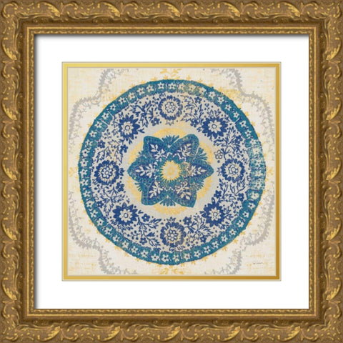 Raja Medallion Gold Ornate Wood Framed Art Print with Double Matting by Schlabach, Sue