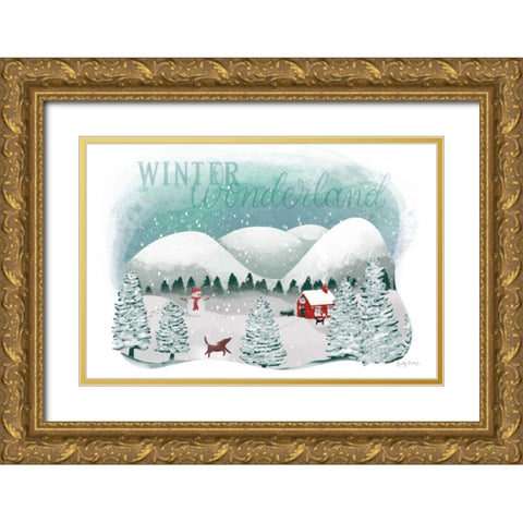 Winter Wonderland I Gold Ornate Wood Framed Art Print with Double Matting by Thorns, Becky