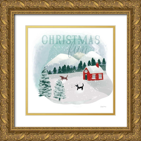 Winter Wonderland III Gold Ornate Wood Framed Art Print with Double Matting by Thorns, Becky