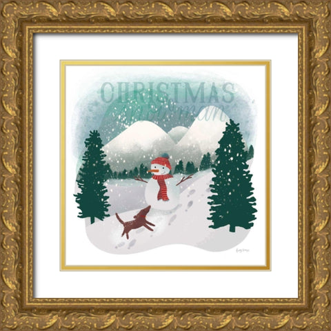 Winter Wonderland IV Gold Ornate Wood Framed Art Print with Double Matting by Thorns, Becky