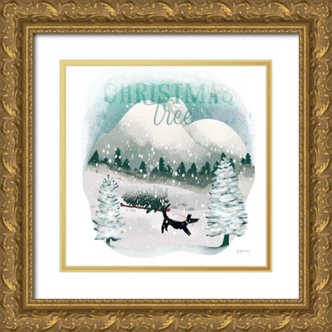 Winter Wonderland V Gold Ornate Wood Framed Art Print with Double Matting by Thorns, Becky