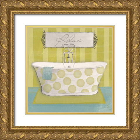 Polka Tub I Gold Ornate Wood Framed Art Print with Double Matting by Adams, Sarah